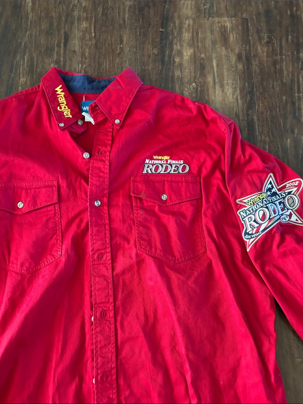 Wrangler Red National Finals Rodeo Embroidered Button-Down Shirt